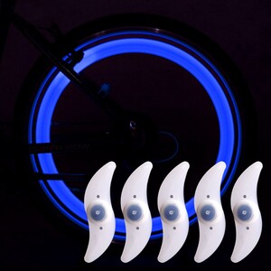실리콘 자전거 휠라이트 5p 세트 (블루) LED 안전등 자전거휠 바퀴 용품 LED휠